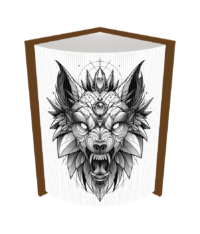 Fore Edge Wolf Black and White Image